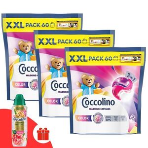 Coccolino 3in1 Color mosókapszula színes ruhákhoz 3x60db + Ajándé... kép