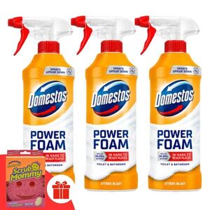 Domestos Power Foam Citrus Blast WC és fürdőszoba tisztító hab 3x... kép