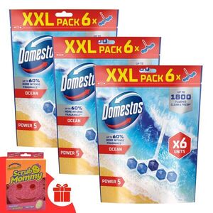 Domestos Power5 Ocean WC illatosító blokk, 18x50g + Ajándék Scrub... kép