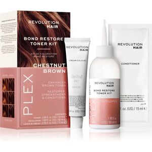 Revolution Haircare Plex Bond Restore Kit szett a hajszín élénkítéséért árnyalat Chestnut Brown 1 db kép