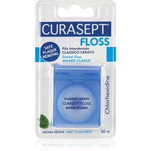 Curasept Dental Floss Waxed Classic viaszolt mentolos fogselyem antibakteriális adalékkal 50 m kép