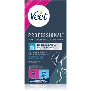 Veet Professional Sensitive Skin szőrtelenítő gyantacsík az érzékeny bőrre 40 db kép