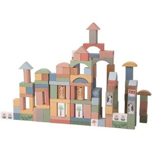 2Kids Toys Safari Animal Blocks interaktív játék fából készült 12m+ 120 db kép