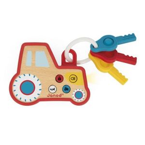 Janod Sound and Light Tractor Keychain interaktív játék fából készült 18m+ 1 db kép