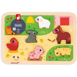 Janod Chunky Farm Puzzle interaktív formaberakó játék 18m+ 7 db kép