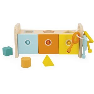 Janod Shape Sorter Box with Keys interaktív formaberakó játék 18m+ 1 db kép