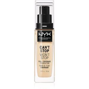 NYX Professional Makeup Can't Stop Won't Stop Full Coverage Foundation Magas fedésű alapozó árnyalat 6.3 Warm Vanilla 30 ml kép