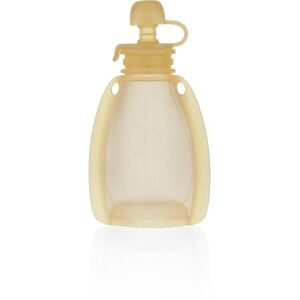 Zopa Silicone Refillable Baby Food Pouch tasakos püré 0 m+ Transparent Yellow 120 ml kép