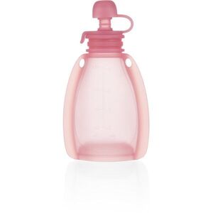 Zopa Silicone Refillable Baby Food Pouch tasakos püré 0 m+ Transparent Pink 120 ml kép
