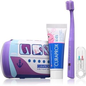 Curaprox Kids Travel Set utazó szett kozmetikumokra fogakra, nyelvre és ínyre gyermekeknek kép