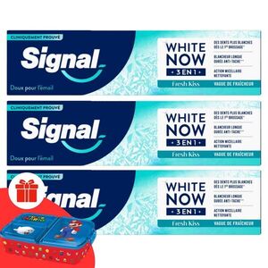 Signal White Now 3in1 Fresh Kiss fogkrém 3x75ml + Ajándék Signal... kép