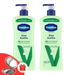 Vaseline Aloe Soothe testápoló 2x600ml + Ajándék Vaseline tükör kép