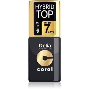 Delia Cosmetics Coral Nail Enamel Hybrid Gel zselés fedő körömlakk 11 ml kép