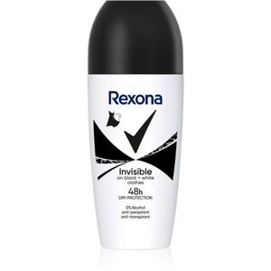 Rexona Invisible Black and White Roll-On golyós dezodor roll-on a fehér és sárga foltok ellen 50 ml kép