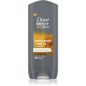 Dove Men+Care Sandalwood&Vanilla tusfürdő gél arcra, testre és hajra uraknak 400 ml kép