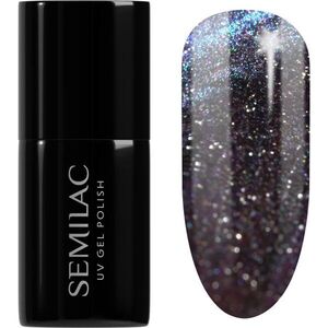 Semilac UV Hybrid Galaxy Flash gél körömlakk UV / LED-es lámpákhoz árnyalat 828 Grey Holo 7 ml kép
