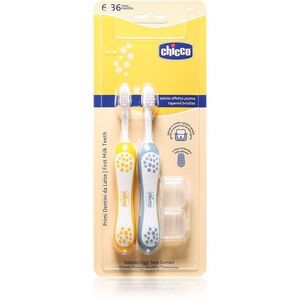 Chicco Toothbrush Set 6-36m fogkefe gyermekeknek Indigo-Mustard kép