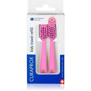Curaprox Kids Travel refill tartalék kefék fogkefére Pink 2 db kép