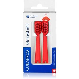 Curaprox Kids Travel refill tartalék kefék fogkefére Red 2 db kép