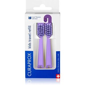 Curaprox Kids Travel refill tartalék kefék fogkefére Purple 2 db kép