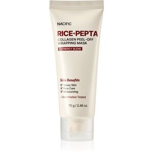 Nacific Rice + Pepta Collagen Peel-off Wrapping Mask hidratáló arcmaszk egységesíti a bőrszín tónusait 70 g kép