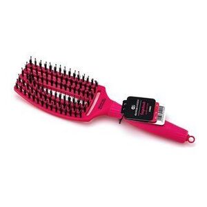 Olivia Garden Fingerbrush Combo Medium Hot Pink hajkefe nejlon- és vaddisznósörtékkel kép