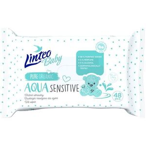 Linteo Baby Aqua Sensitive finom nedves törlőkendők gyermekeknek 48 db kép