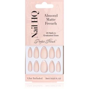 Nail HQ Almond Matte French műköröm ragasztóval 24 db kép