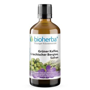 Zöld kávé, görög hegyi tea és sáfrány cseppek – tinktúra – 100 ml – Bioherba kép