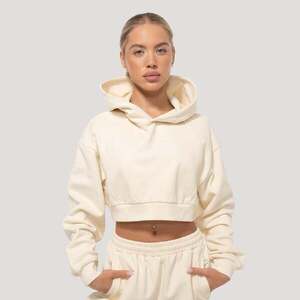 GymBeam Women‘s Mochi Cropped Hoodie Cream kép