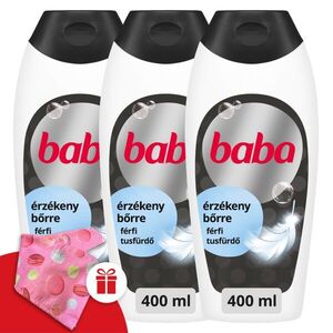 Baba 3in1 férfi Tusfürdő érzékeny bőrre 3x400ml + Ajándék Baba Hajturbán kép