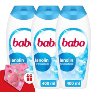 Baba Tusfürdő Lanolinos 3x400ml + Ajándék Baba Hajturbán kép