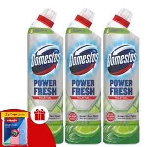 Domestos Power Fresh WC Tisztító Gél Lime 3x700ml + Ajándék Viled... kép
