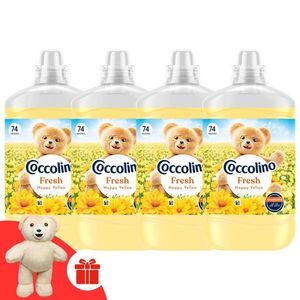 Coccolino Fresh Happy Yellow öblítő, 296 mosás, 4x1702 ml + Ajánd... kép