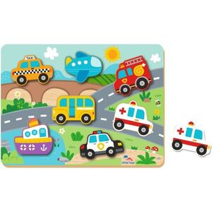 2Kids Toys Shape Puzzles interaktív formaberakó játék Traffic 12m+ 8 db kép