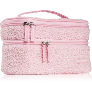 BrushArt Accessories Double-layered fluffy make-up bag kozmetikai kistáska két rekesszel Light pink 1 db kép