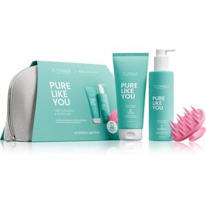 ICONIQUE Professional PURE LIKE YOU Set Shampoo 250 ml Scrub 200 ml BrushArt Massage Brush ajándékszett a hajra és a fejbőrre kép