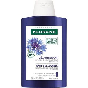 Klorane Cornflower Organic sampon semlegesíti a sárgás tónusokat 200 ml kép