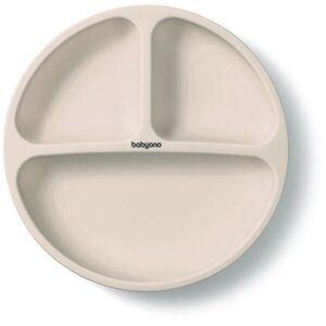 BabyOno Siilicone Plate 6m+ osztott tányér tapadókoronggal Beige 1 db kép