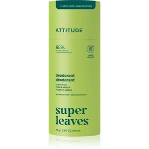 Attitude Super Leaves Natural Deodorant izzadásgátló deo stift alumíniummentes Pear & Amber 75 g kép