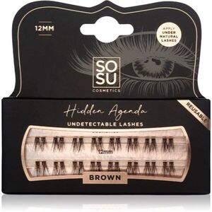 SOSU Cosmetics Hidden Agenda Undetectable Lashes Csomómentes elválasztott szempillák 12 mm Brown 16 db kép