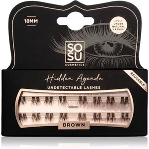 SOSU Cosmetics Hidden Agenda Undetectable Lashes Csomómentes elválasztott szempillák 10mm Brown 16 db kép