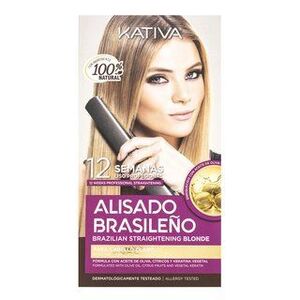 Kativa Brazilian Straightening Blonde Kit készlet keratinnal haj kiegyenesítésére 225 ml kép