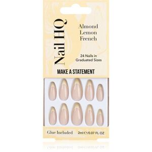 Nail HQ Almond Lemon French műköröm ragasztóval 24 db kép