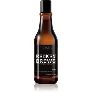 Redken Brews 3 az 1 sampon, kondicionáló és tusfürdő 300 ml kép