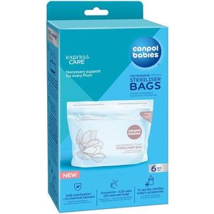 Canpol babies Microwave Sterilization Bags sterilizációs zacskók mikrohullámú sütőbe 6 db kép