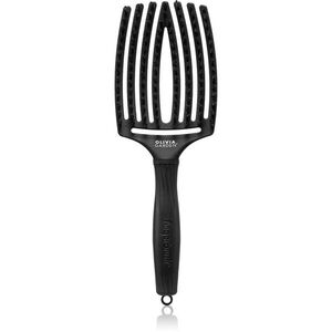 Olivia Garden Fingerbrush Boar & Nylon hajkefe nejlon- és vaddisznósörtékkel Full Black L 1 db kép