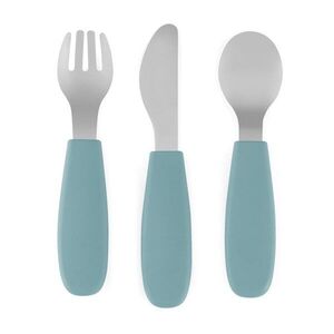 Petite&Mars Take&Match Stainless Steel Cutlery Set étkészlet gyermekeknek Frosted Sky 12m+ 3 db kép