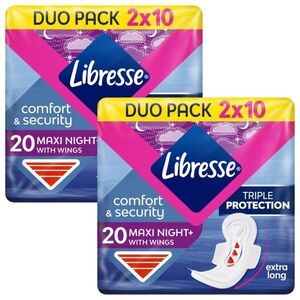 Libresse Maxi Night+ Comfort & Security éjszakai egészségügyi... kép