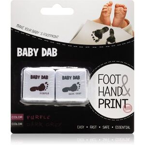 Baby Dab Foot & Hand Print Purple & Grey baba-ujjlenyomatfesték 2 db kép